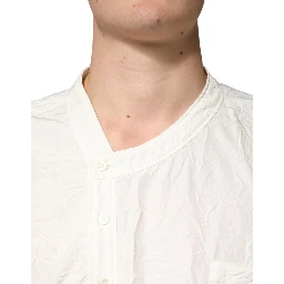 White Cotton Men Long Sleeves Men Shirt