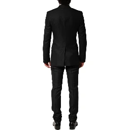 Black Embellished Single Breasted 2 Pc Suit