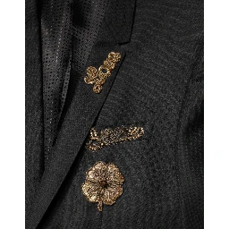 Black Embellished Single Breasted 2 Pc Suit