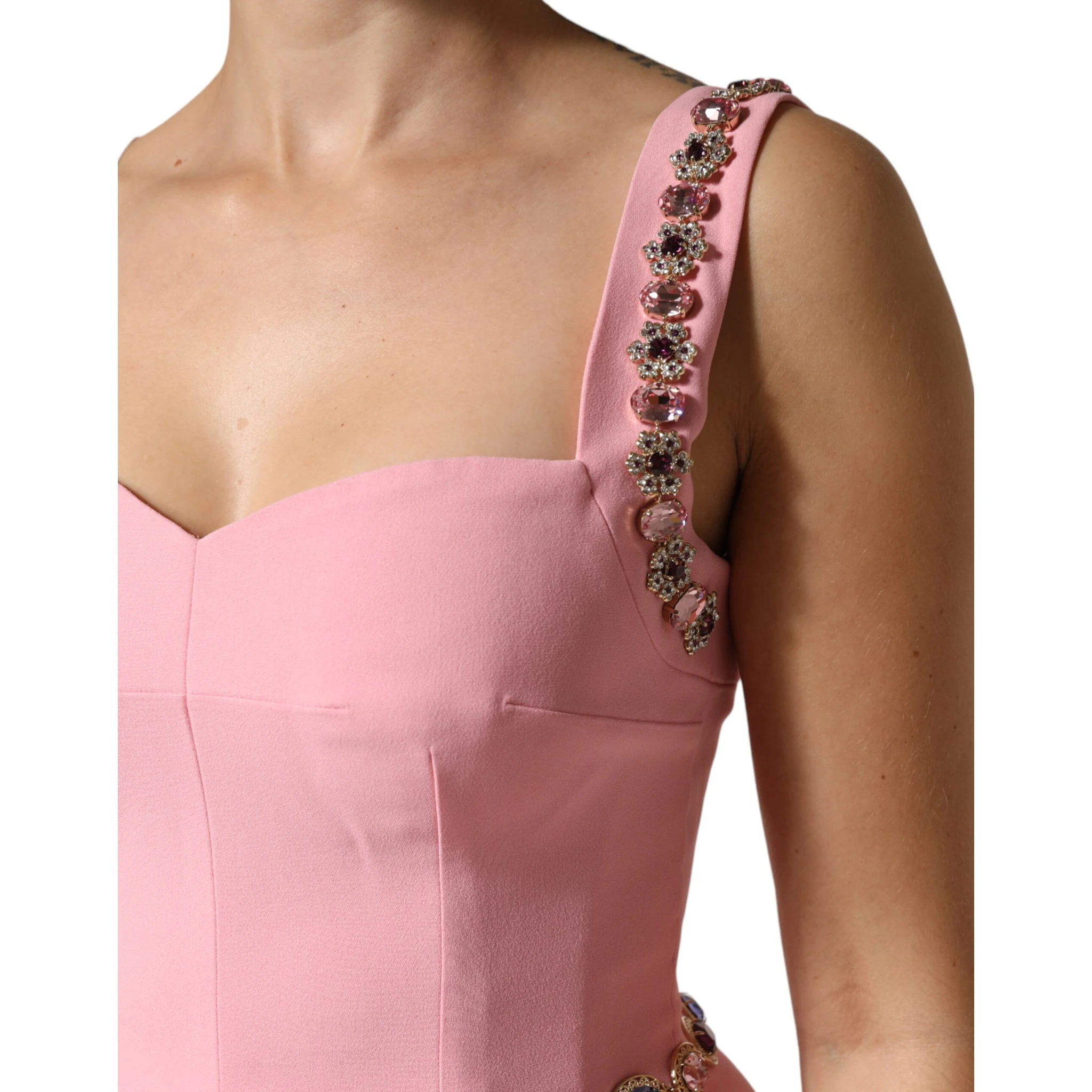 Pink Embellished Sheath Mermaid Gown Dress