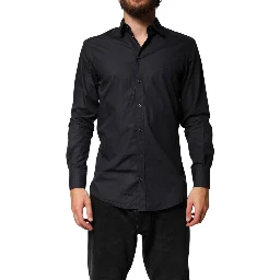 Black Cotton Long Sleeves Dress Formal Shirt