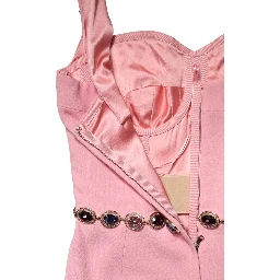 Pink Embellished Sheath Mermaid Gown Dress