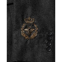 Black Embellished Single Breasted 2 Pc Suit