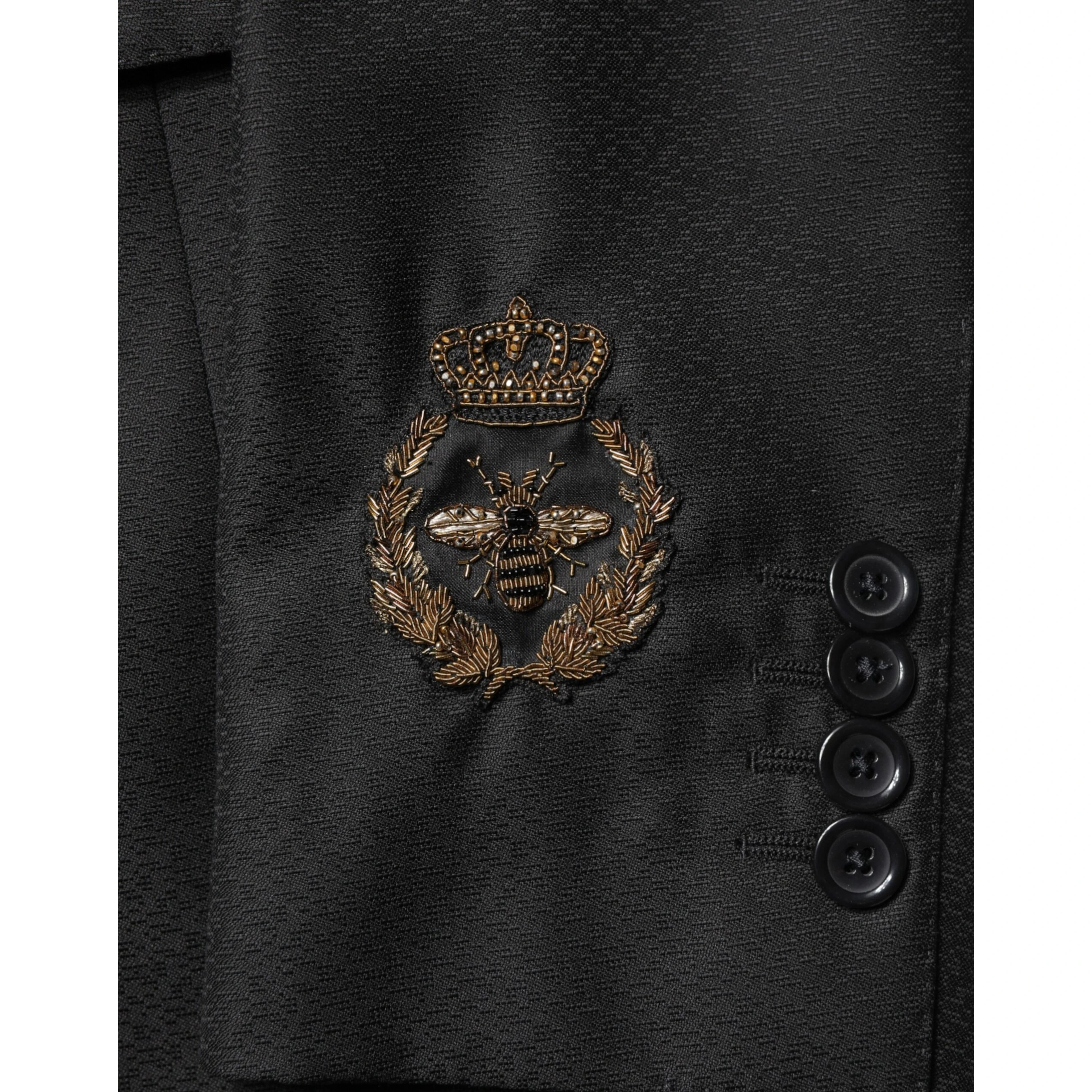 Black Embellished Single Breasted 2 Pc Suit