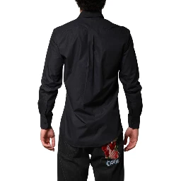 Black Cotton Long Sleeves Dress Formal Shirt