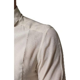 Off White Silk Men GOLD Dress Formal Shirt