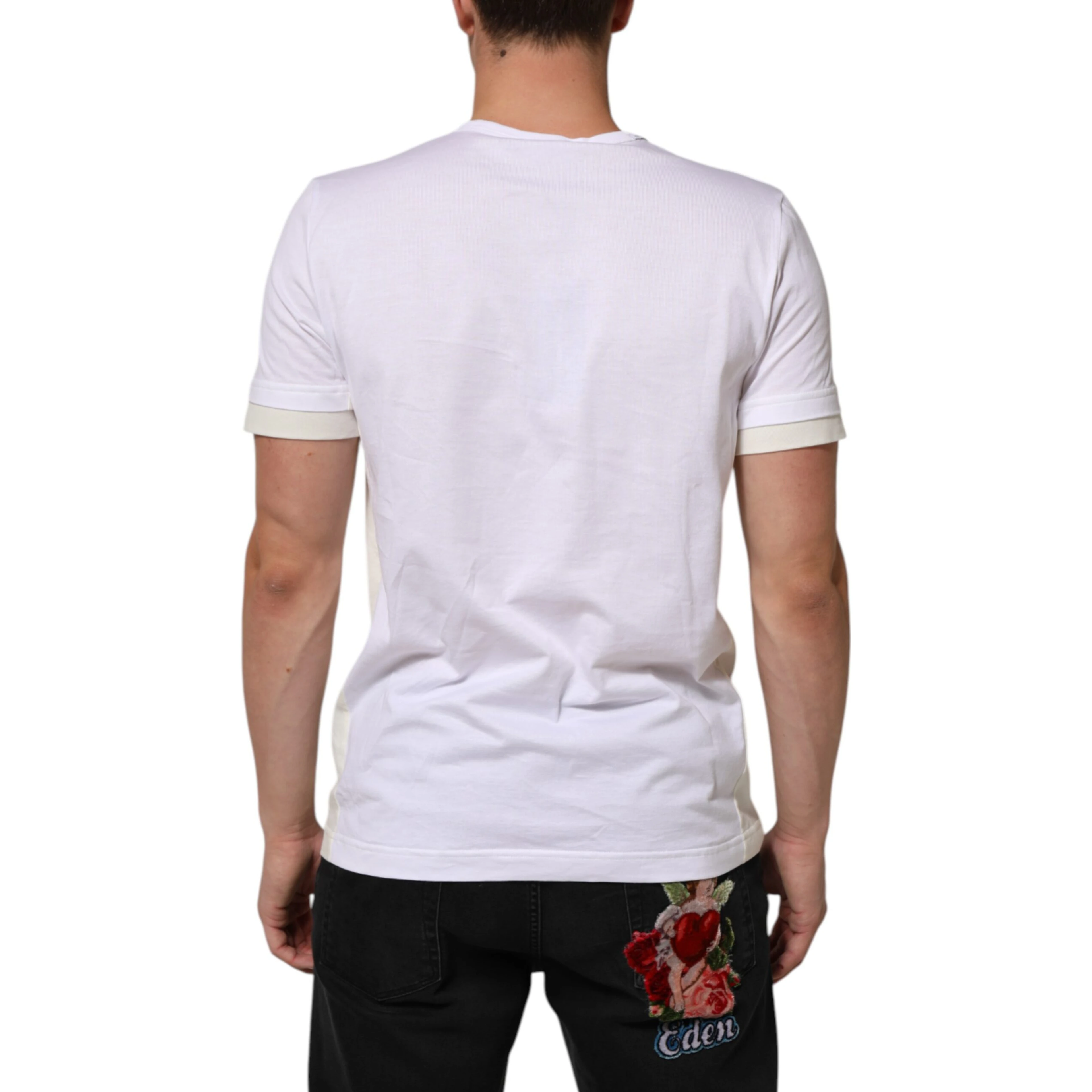 White Cotton Pocket Short Sleeves T-shirt