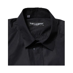 Black Cotton Long Sleeves Dress Formal Shirt