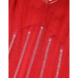 Red Silk Sleeveless Sheath V-neck Midi Dress