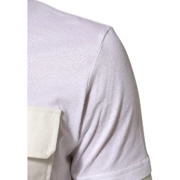White Cotton Pocket Short Sleeves T-shirt