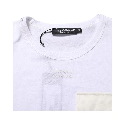 White Cotton Pocket Short Sleeves T-shirt