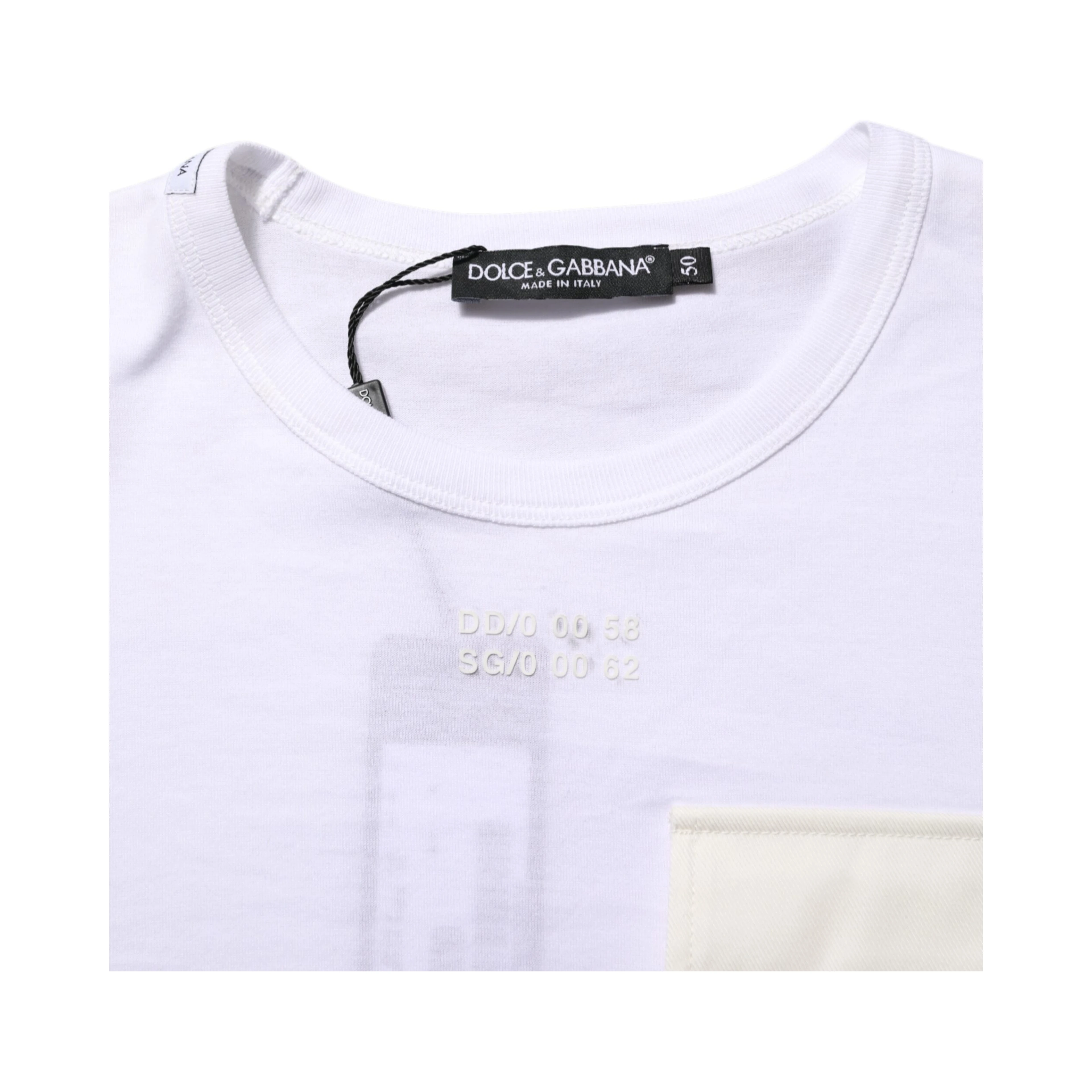 White Cotton Pocket Short Sleeves T-shirt