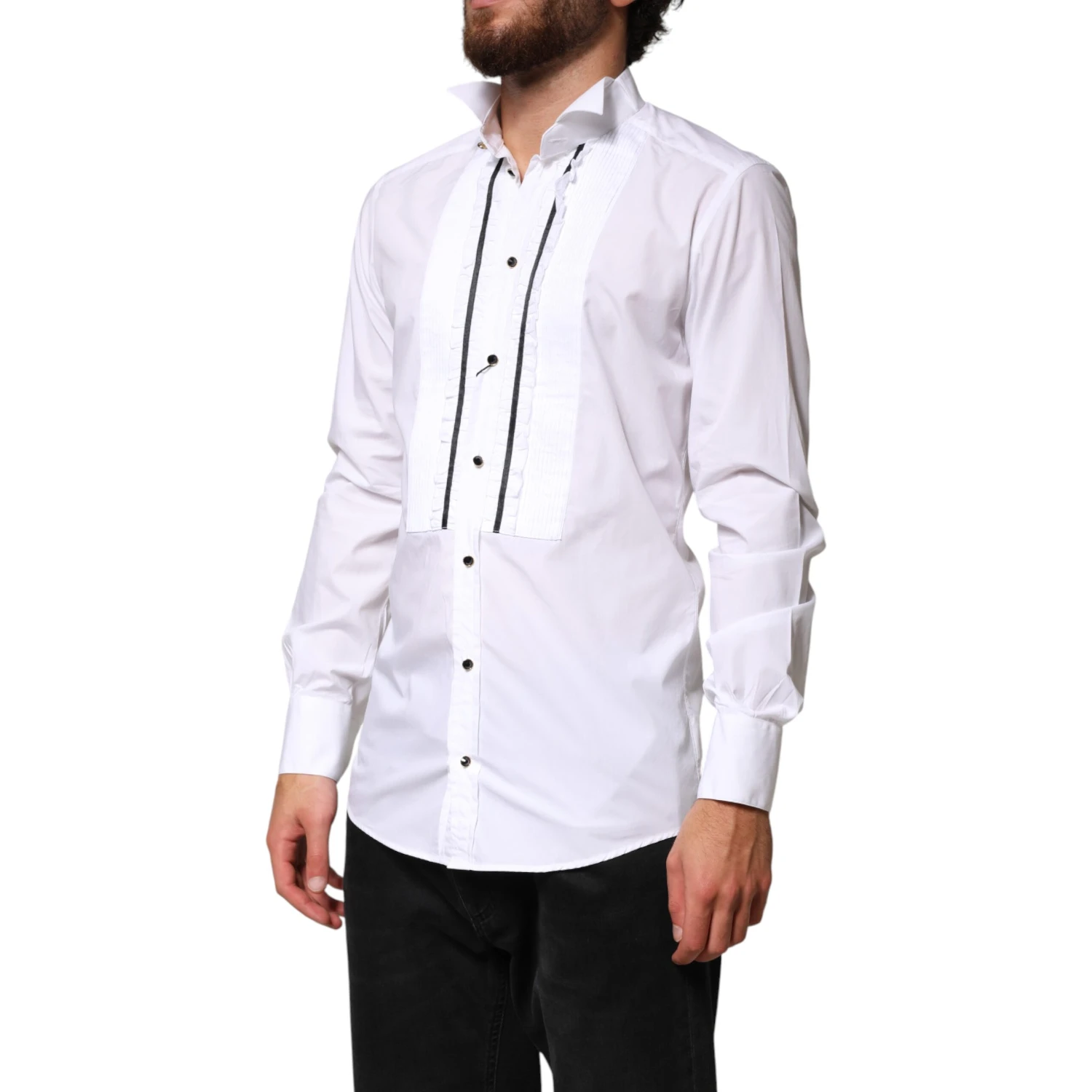 White GOLD Long Sleeves Formal Dress Shirt