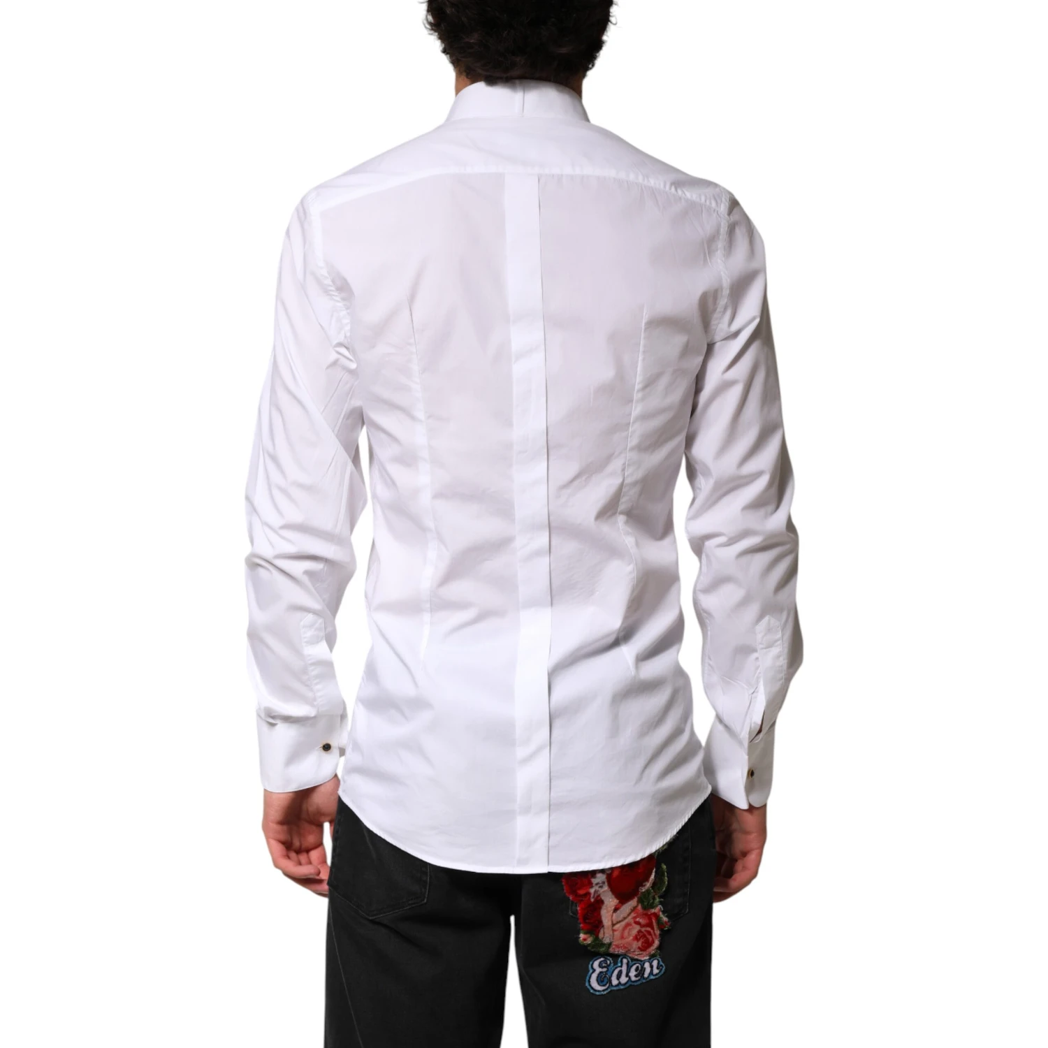White GOLD Long Sleeves Formal Dress Shirt