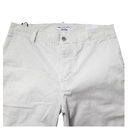 White Cotton Mid Waist Skinny Men Denim Jeans