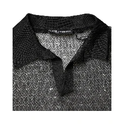 Black Sheer Short Sleeves Casual Polo  Top