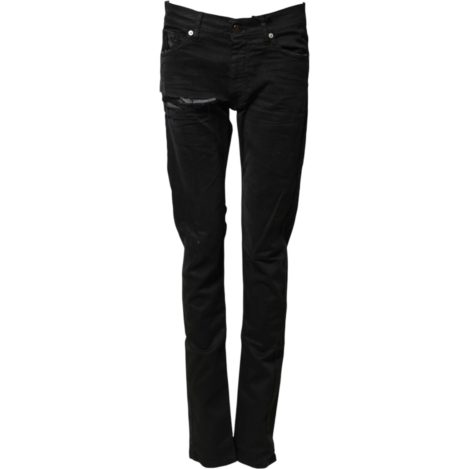 Black Tattered Men Skinny Denim Trouser Jeans