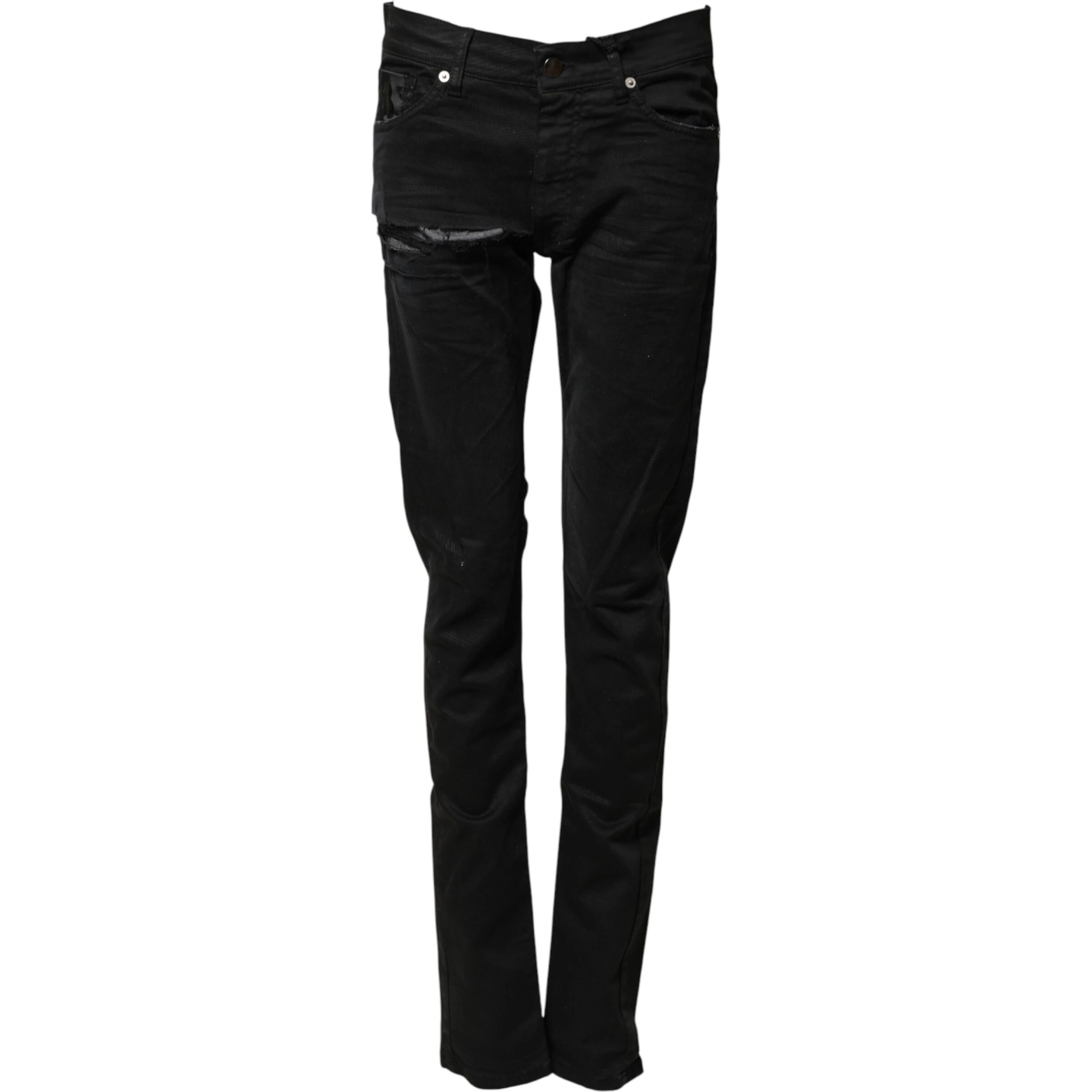 Black Tattered Men Skinny Denim Trouser Jeans