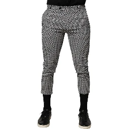 Black White Checkered Men Cropped Pants