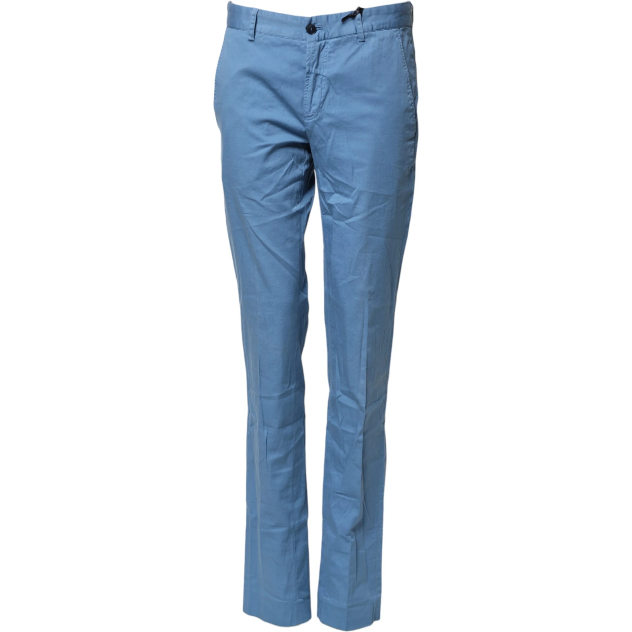 Blue Cotton Mid Waist Straight Men Denim Jeans