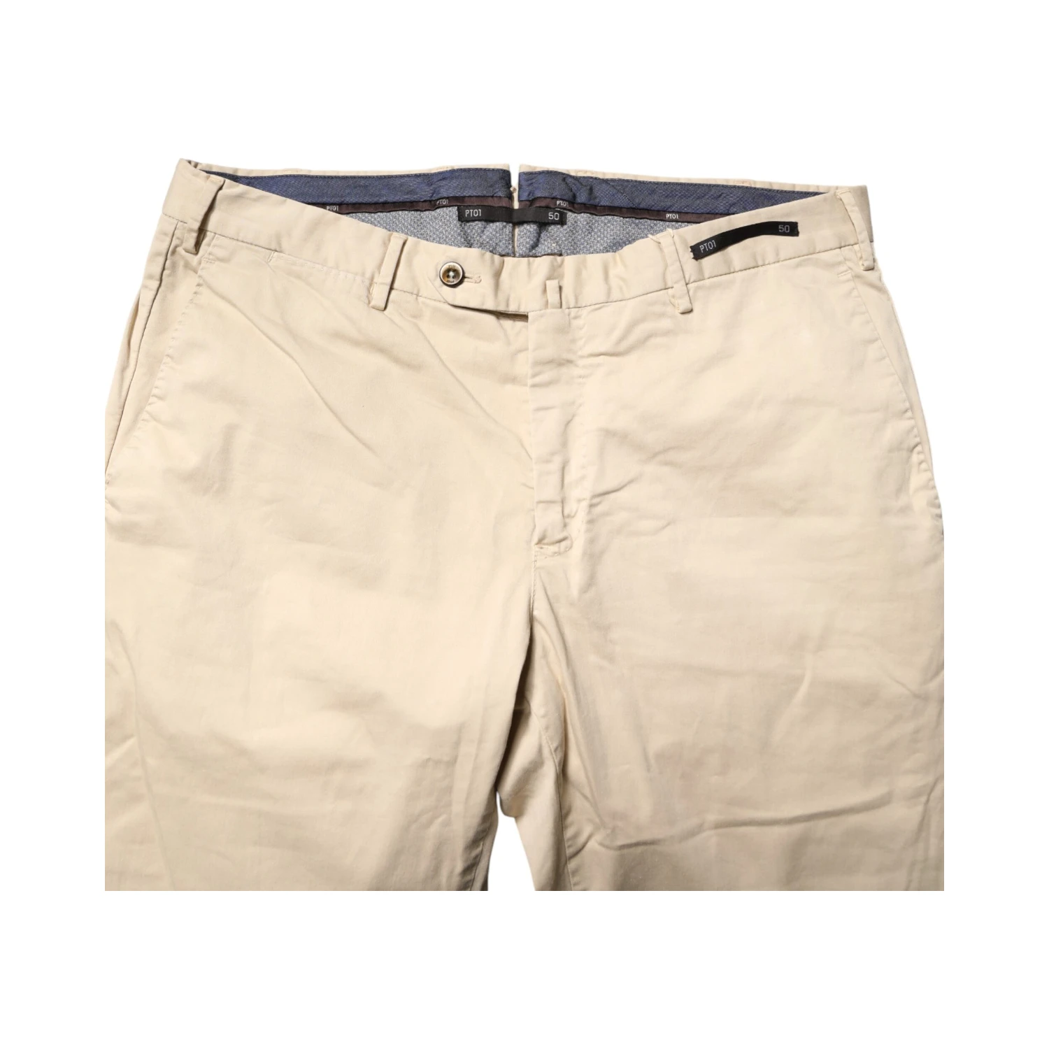 Beige Mid Waist Men Skinny Fit Chino Trouser Pants