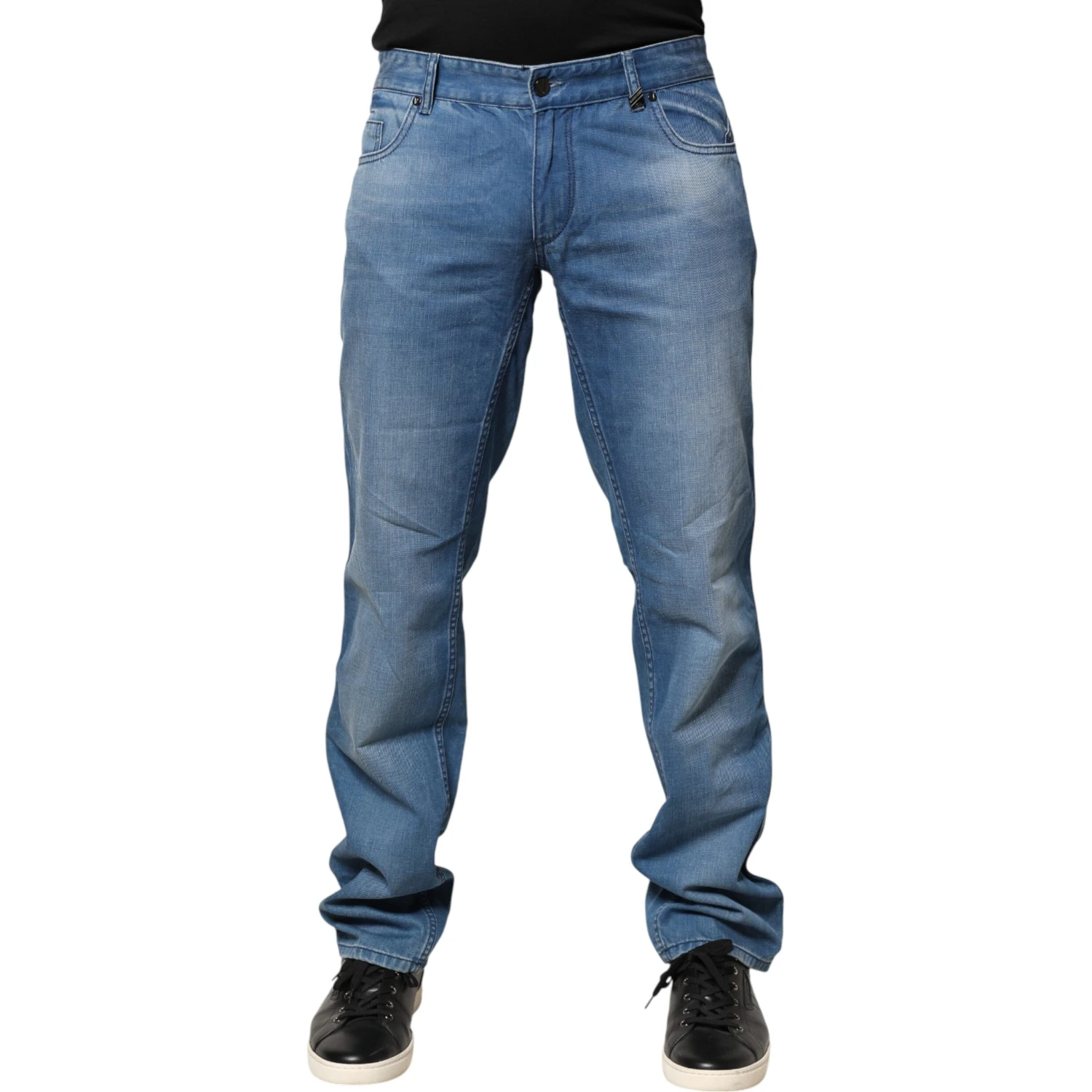 Blue Washed Cotton Skinny Fit Men Denim Trouser Jeans