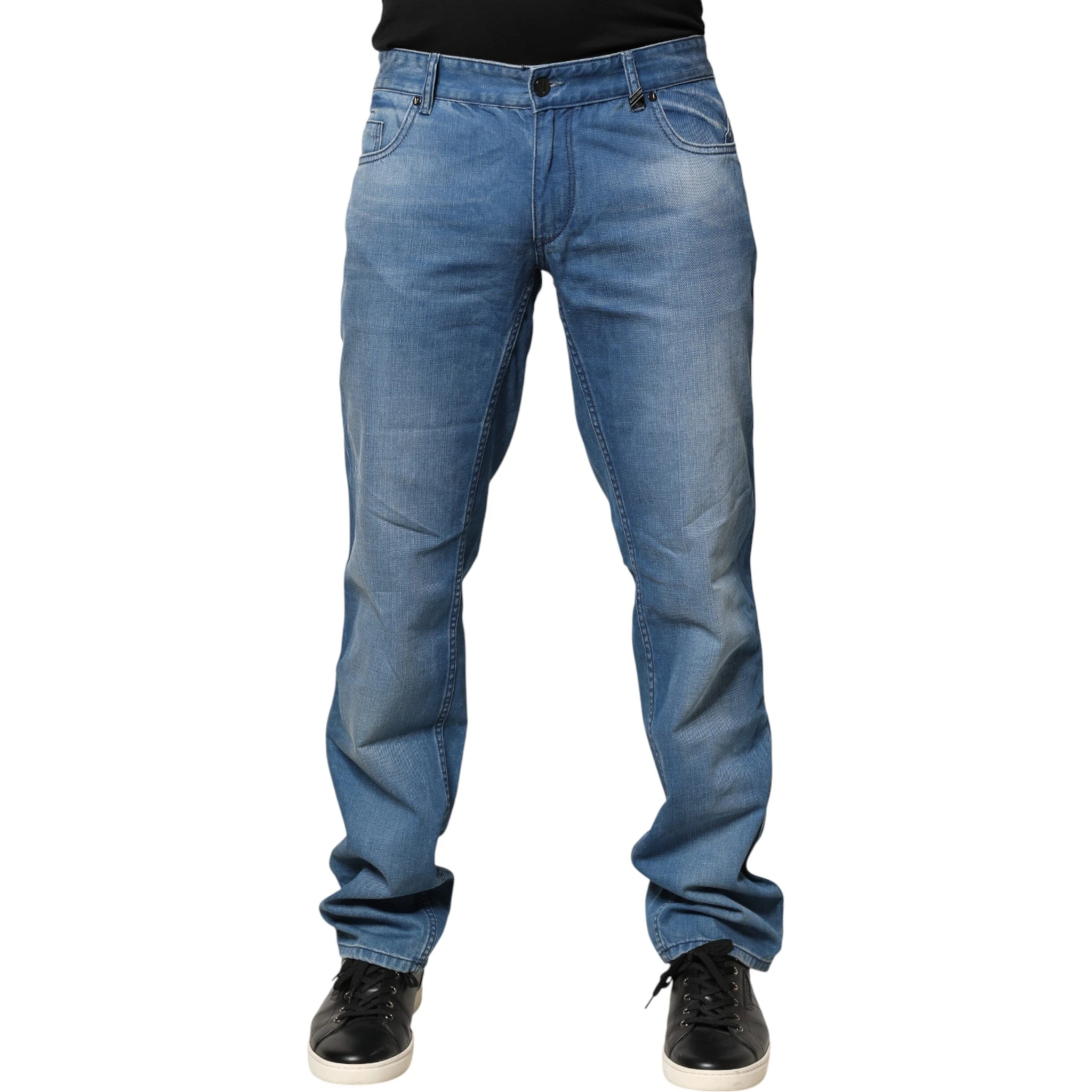 Blue Washed Cotton Skinny Fit Men Denim Trouser Jeans