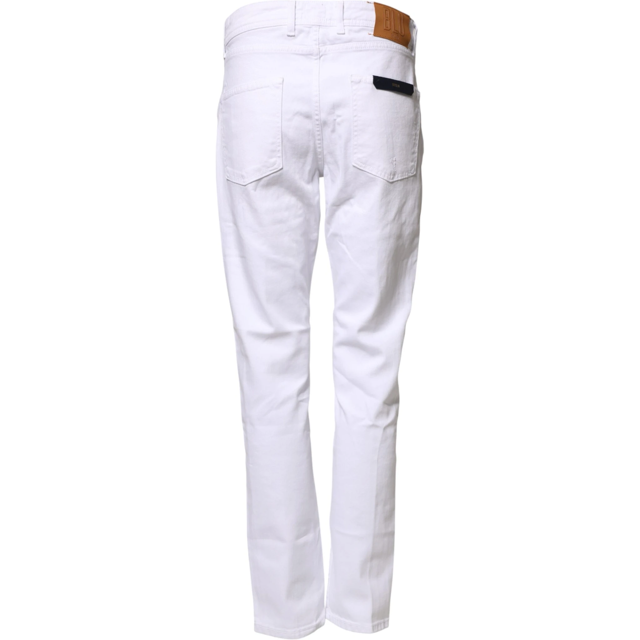 White Cotton Straight Fit Men Denim Trouser Jeans