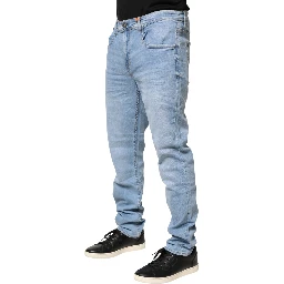 Light Blue Twister Mid Waist Skinny Fit Men Denim Jeans