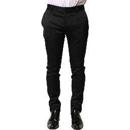 Black Viscose Dress Formal Men Trousers Pants