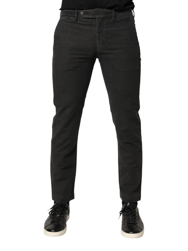 Dark Gray Cotton Mid Waist Skinny Men Denim Jeans alternative