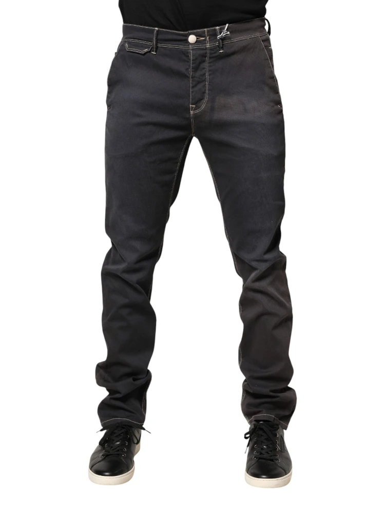 Dark Gray Mid Waist Skinny Fit Men Denim Trouser Jeans alternative