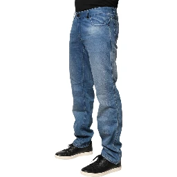 Blue Washed Cotton Skinny Fit Men Denim Trouser Jeans