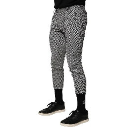Black White Checkered Men Cropped Pants
