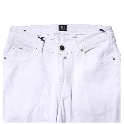 White Cotton Straight Fit Men Denim Trouser Jeans