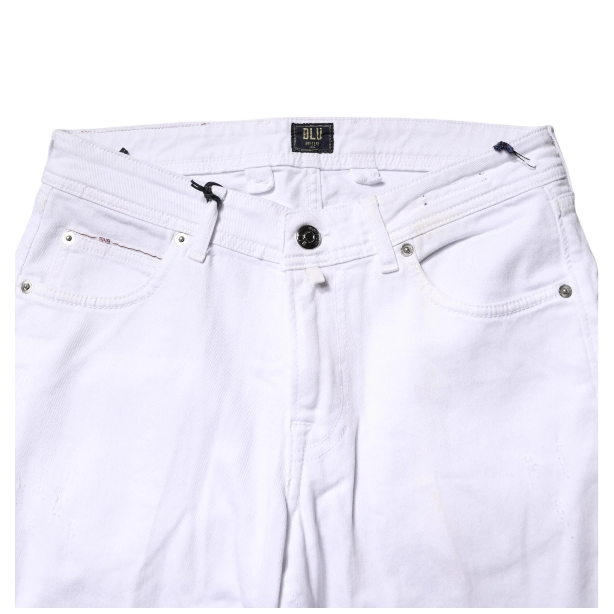 White Cotton Straight Fit Men Denim Trouser Jeans