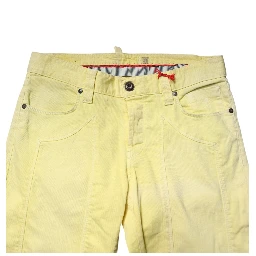 Yellow Mid Waist Straight Fit Men Denim Trouser Jeans