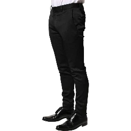 Black Viscose Dress Formal Men Trousers Pants