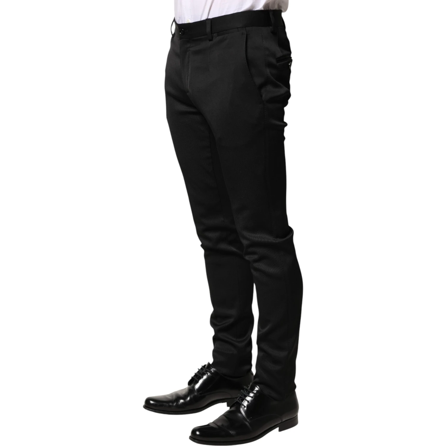 Black Viscose Dress Formal Men Trousers Pants