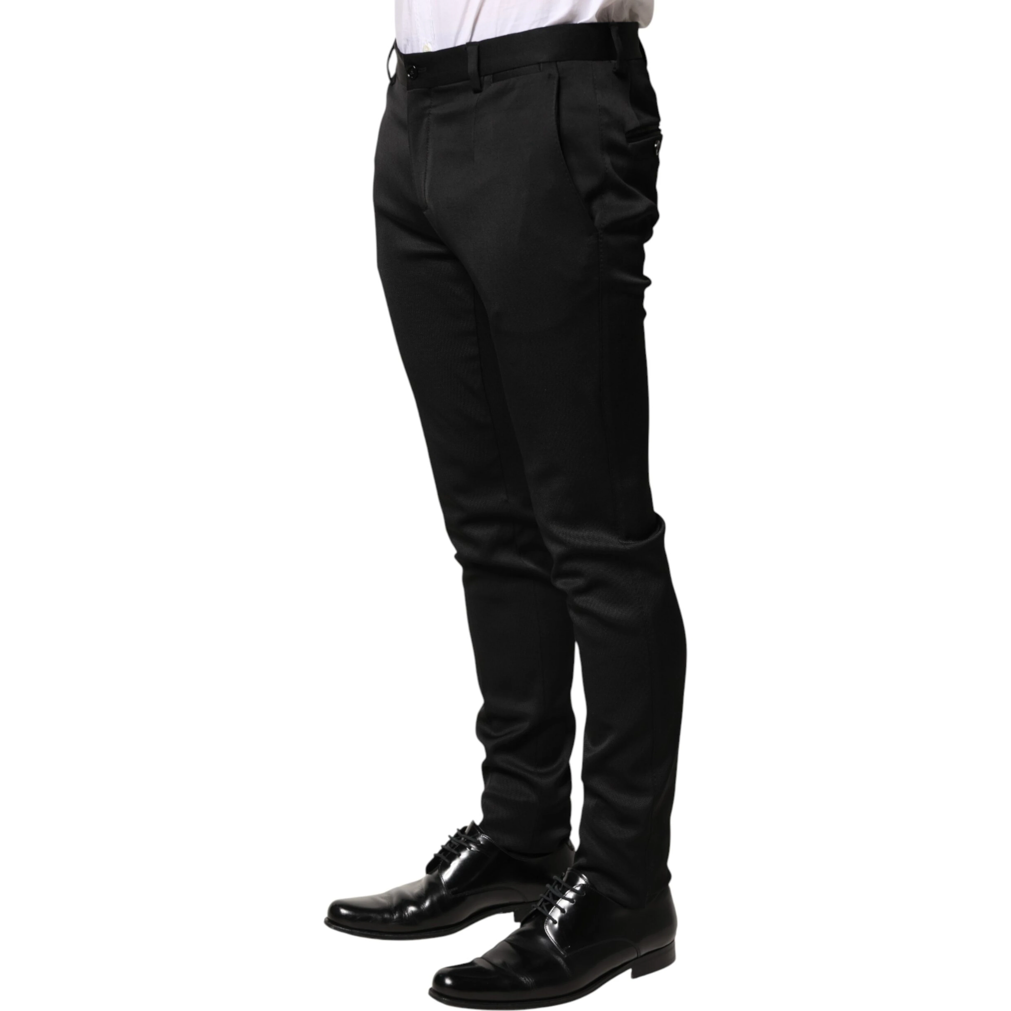 Black Viscose Dress Formal Men Trousers Pants