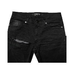 Black Tattered Men Skinny Denim Trouser Jeans