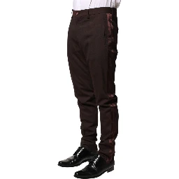Brown Polyester Men Dress Trousers Pants