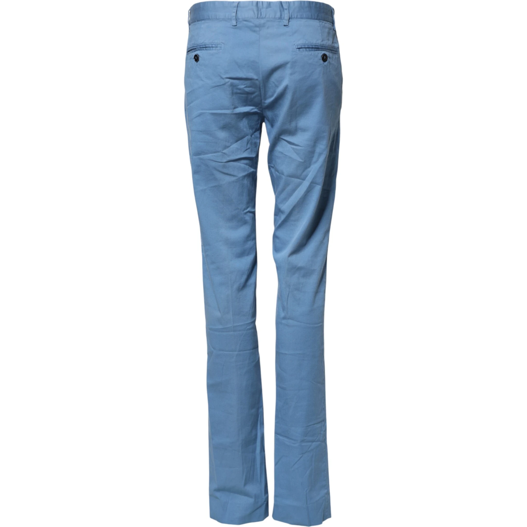 Blue Cotton Mid Waist Straight Men Denim Jeans