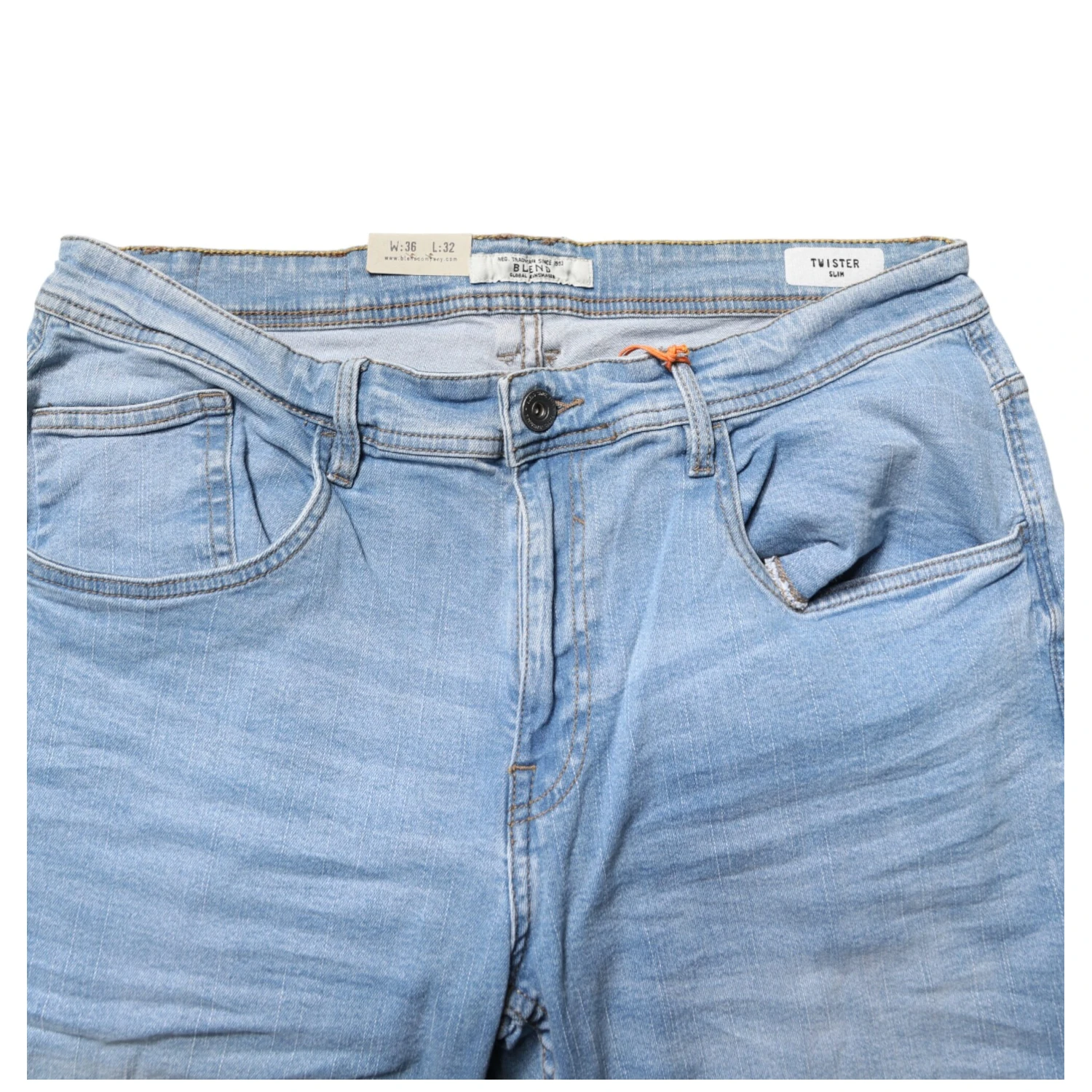 Light Blue Twister Mid Waist Skinny Fit Men Denim Jeans