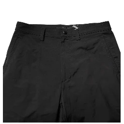 Black Mid Waist Men Tapered Dress Trouser Pants