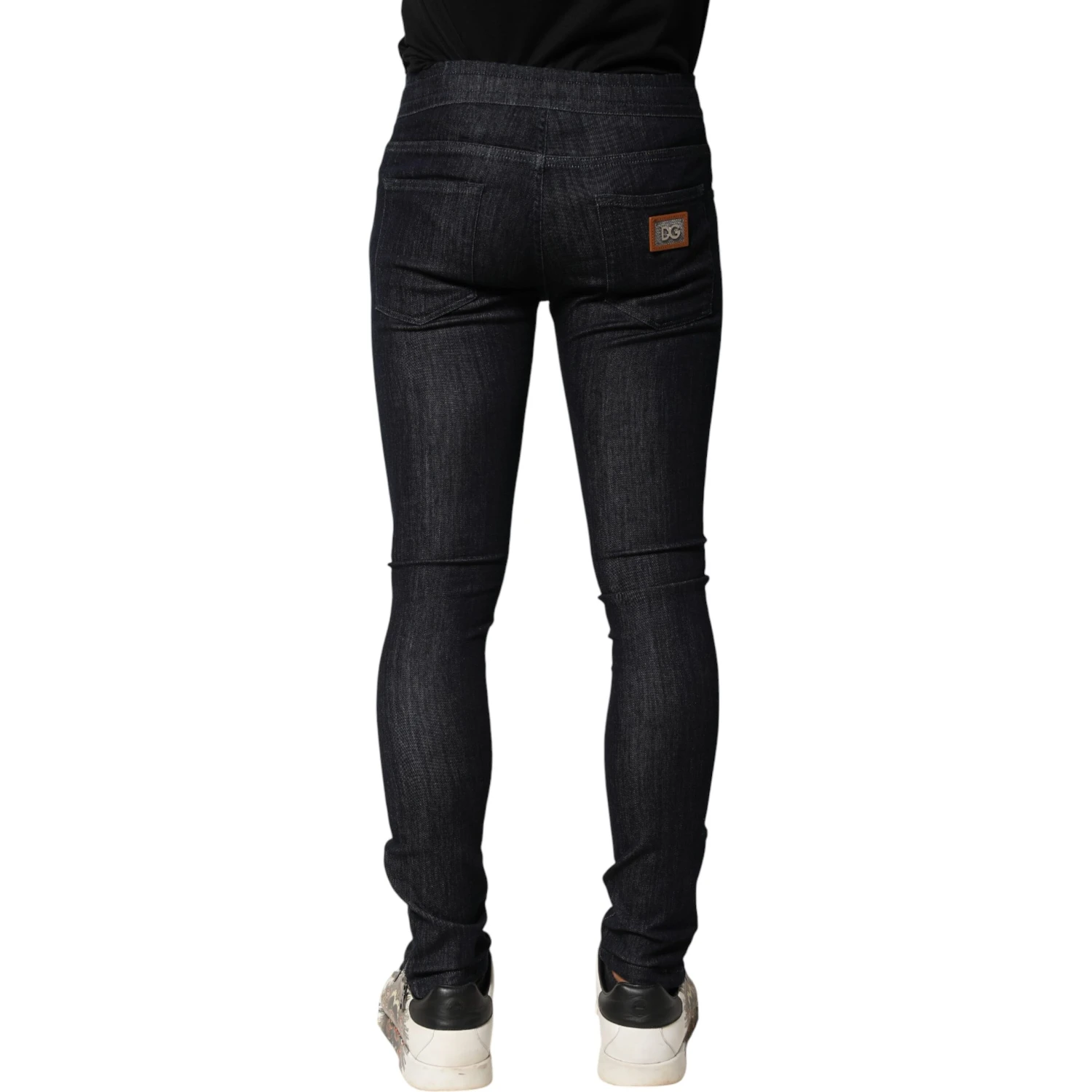 Black Cotton Stretch Skinny Denim Men Jeans
