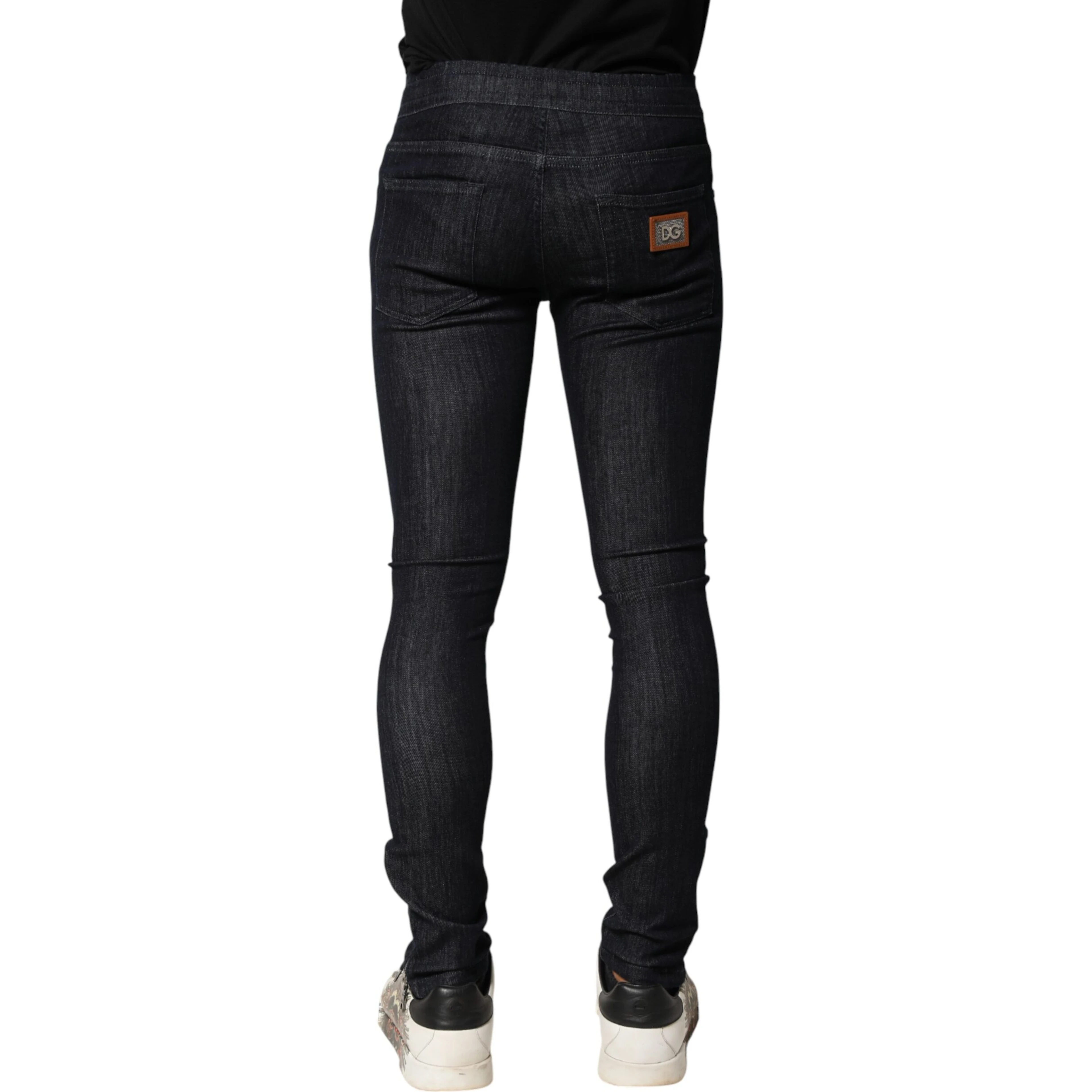 Black Cotton Stretch Skinny Denim Men Jeans