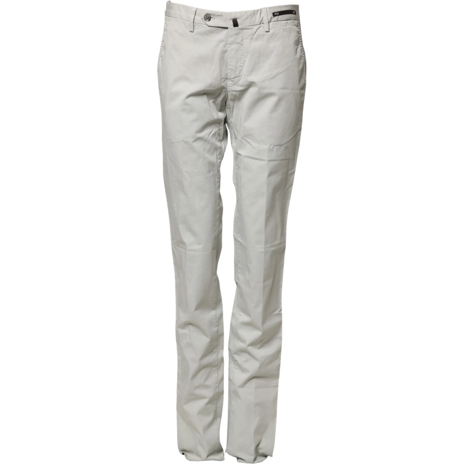 Light Gray Mid Waist Men Straight Chino Trouser Pants
