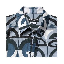 Blue MARTINI Long Sleeves Casual Logo Shirt