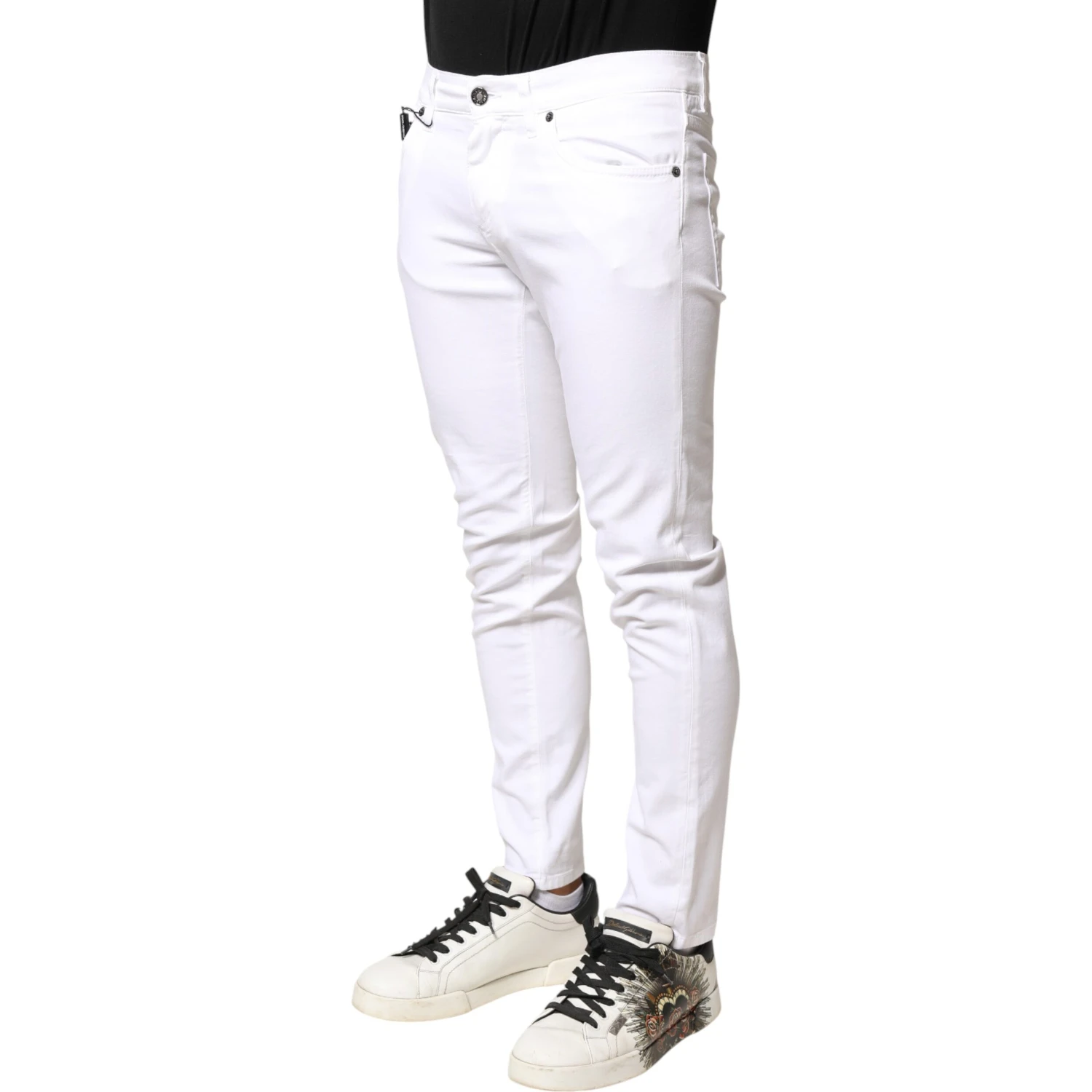 White Cotton Stretch Skinny Denim Men Jeans